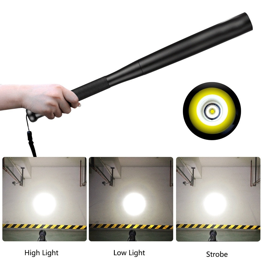 Outdoor Baseball Bat Flashlight Three Lighting Mode LED Super Bright Baton Torch for Emergency and Self Defense