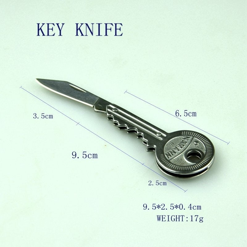 【Free gift】Steel Mini Key Knife Fold Key Pocket Knife Key Chain Knife Peeler Portable Camping Key Ring Knife Tools