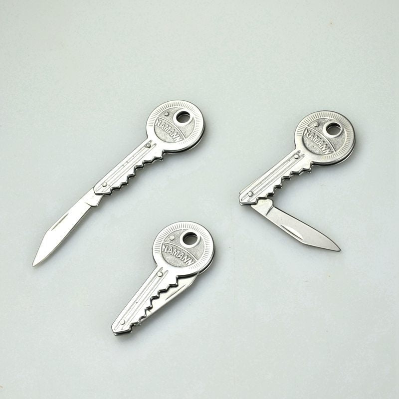 【Free gift】Steel Mini Key Knife Fold Key Pocket Knife Key Chain Knife Peeler Portable Camping Key Ring Knife Tools