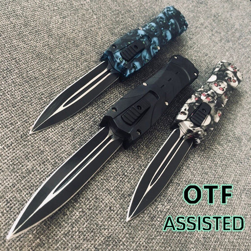 "8.8"" Tactical OTF Assisted Opening Knife Survival Rescue EDC Tools Point Out The Front Blade Auto Spring Knives For Outdoor Camping Hunting Pocket Knifes"