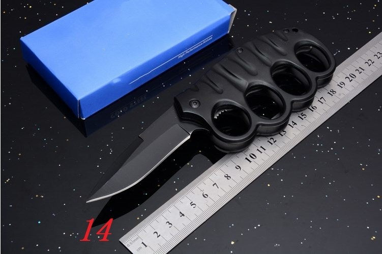 17 style Knuckle Trench Tactical Folding Pocket Knife 3D Ring Knife Brass Knuckles and Outdoor Multifunction Camping folding Knife High Hard Pocket Knife Hiking Field Survival