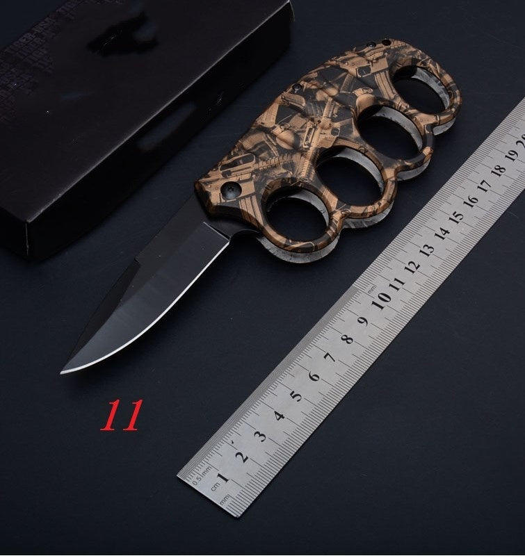 17 style Knuckle Trench Tactical Folding Pocket Knife 3D Ring Knife Brass Knuckles and Outdoor Multifunction Camping folding Knife High Hard Pocket Knife Hiking Field Survival