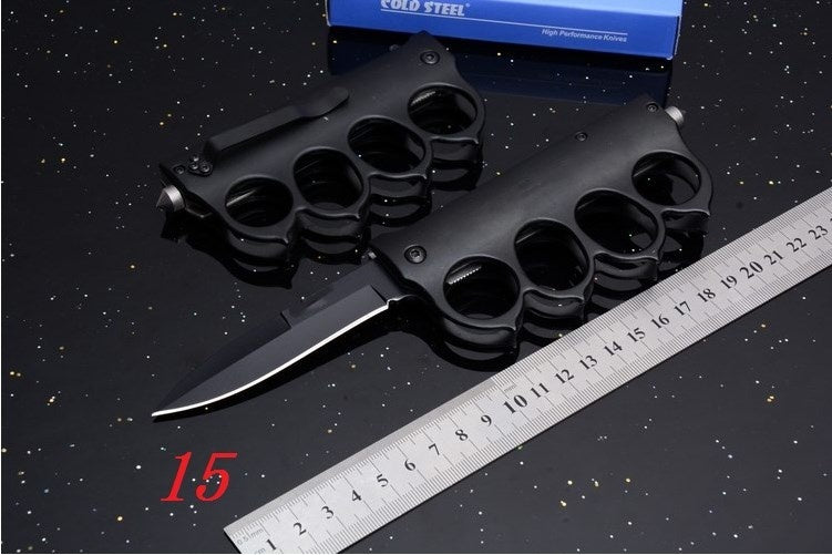 17 style Knuckle Trench Tactical Folding Pocket Knife 3D Ring Knife Brass Knuckles and Outdoor Multifunction Camping folding Knife High Hard Pocket Knife Hiking Field Survival