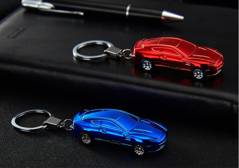 Mini Portable Keychain Flashlight USB Electric Lighter Tobacco Cigarette Charging Lighter Outdoor Windproof Lighters