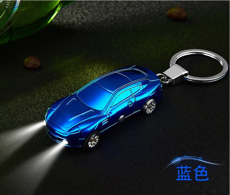 Mini Portable Keychain Flashlight USB Electric Lighter Tobacco Cigarette Charging Lighter Outdoor Windproof Lighters