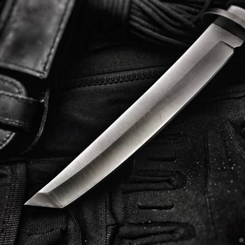 12.59 inch High Hardness Fixed Blade Tactical Knife Outdoor Army Hunting Knife Survival Gear Straight Knives Stainless Steel Combat Katana Camping Tools+Leather Sheath