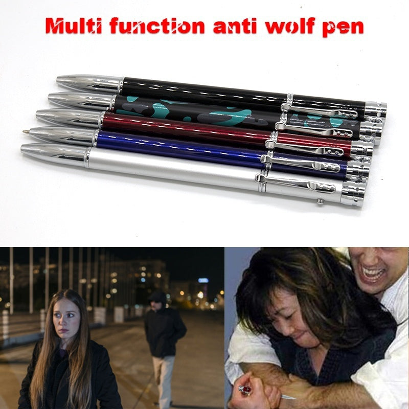 【Free gift】New Multi-function LED Tactical Pen Self-defense  Automatic Knife Camping Multifuntion Tools