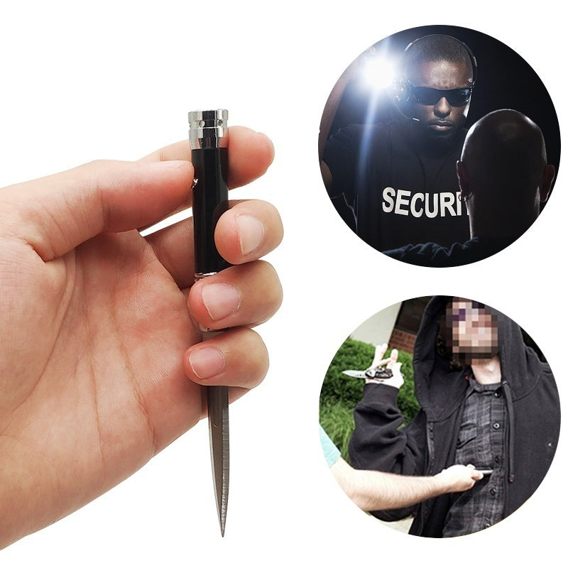 【Free gift】New Multi-function LED Tactical Pen Self-defense  Automatic Knife Camping Multifuntion Tools