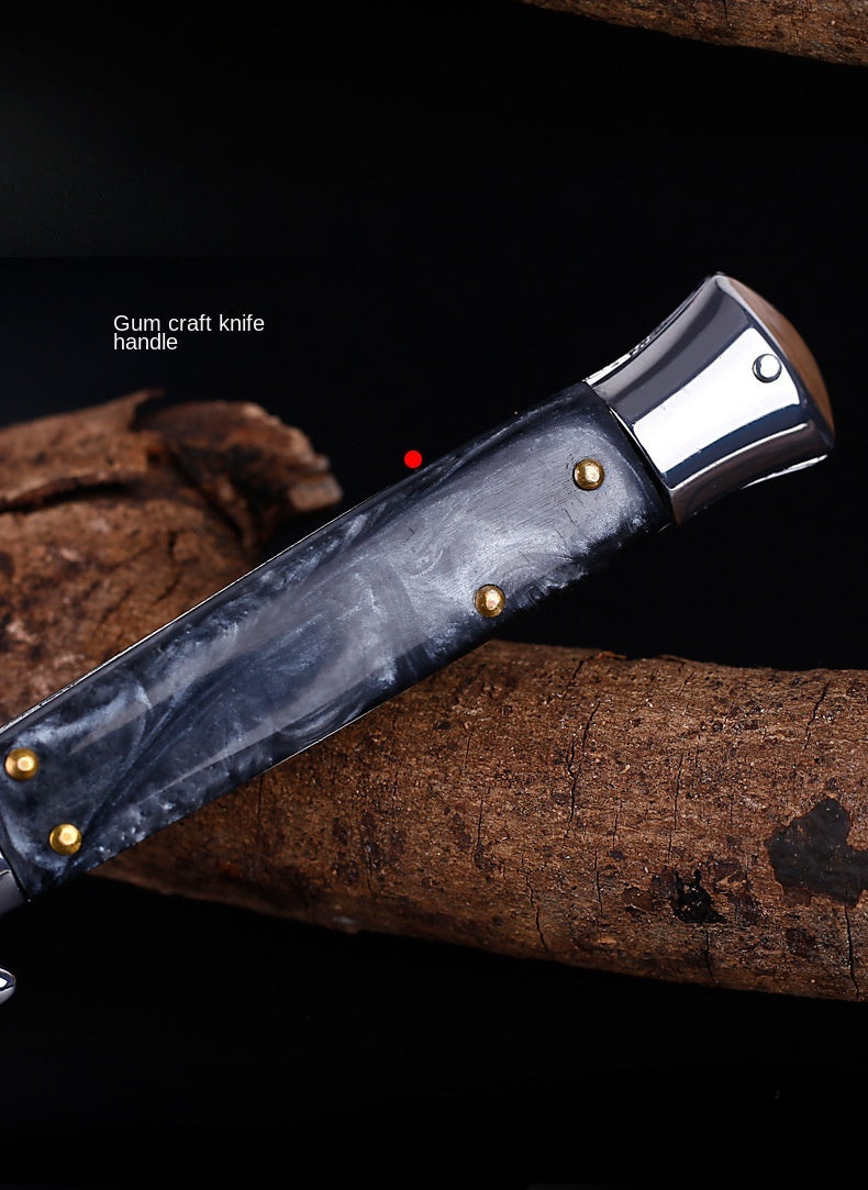 Italian Mafia Portable 9-inch Folding Knife Outdoor Defensive Height Hardness Pocket Knife Wilderness Survival Knife