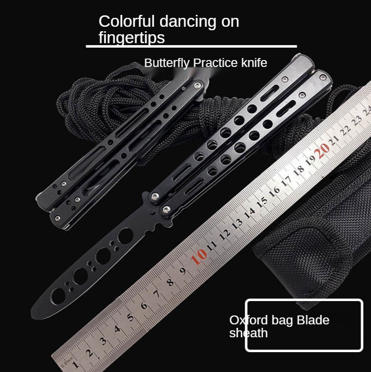 Unopened novice practice knife stainless steel folding swing knife play cool butterfly training knife