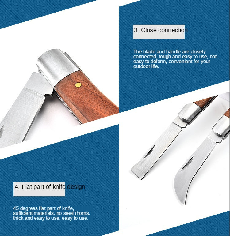 Stainless steel folding electric knife Electrician's knife Electrician's wire stripping knife Razor tool