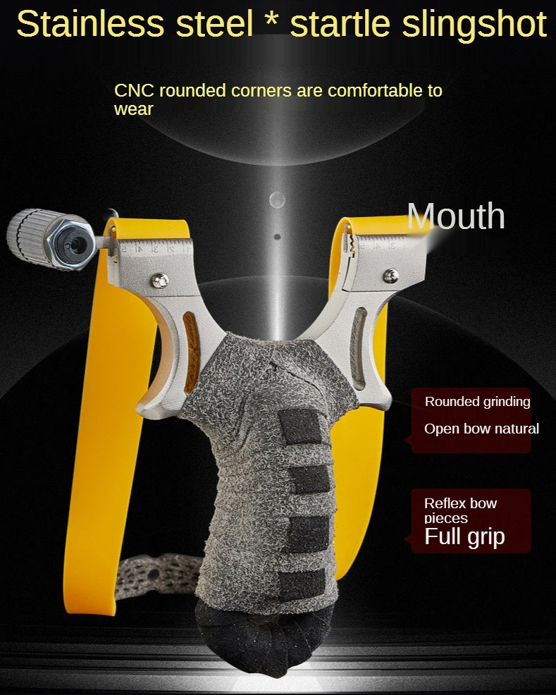 Shocking Dragon Slingshot Dual sight stainless steel laser slingshot in multiple colors, full and comfortable grip without holding hands