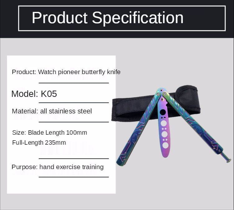 Multi-style stainless steel unblade butterfly training knife Folding Knife and Cool Tools for Beginners, Butterfly Practice Knife