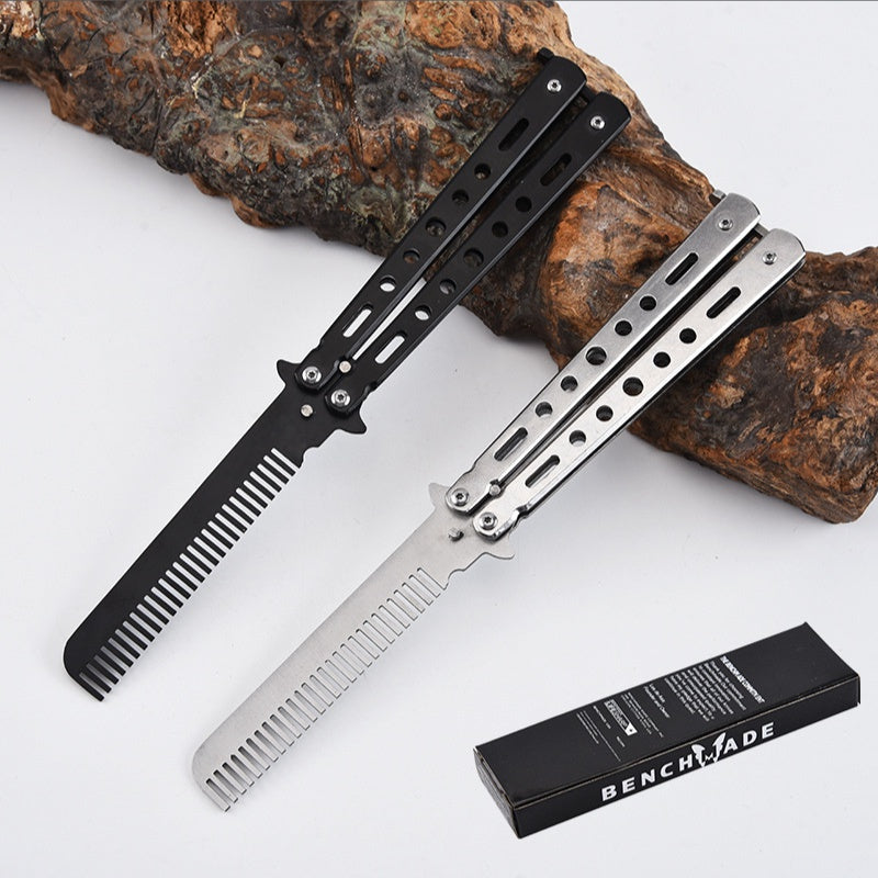 Practice comb folding knife Butterfly practice swing knife Portable swing knife Multi-function swing comb Training swing knife