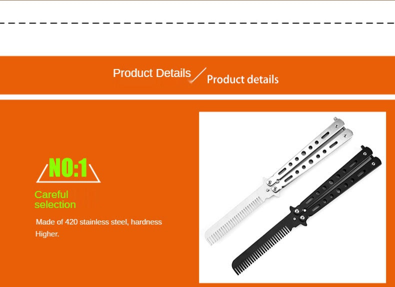 Practice comb folding knife Butterfly practice swing knife Portable swing knife Multi-function swing comb Training swing knife