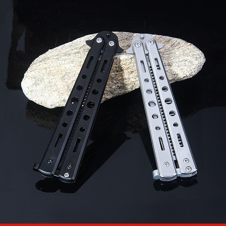 csgo practice knife butterfly comb butterfly knife stainless steel comb training knife practice swing comb folding butterfly comb