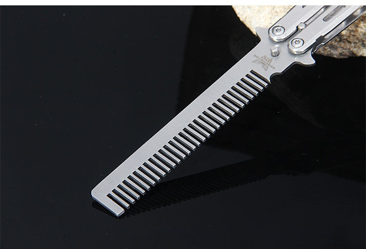 csgo practice knife butterfly comb butterfly knife stainless steel comb training knife practice swing comb folding butterfly comb