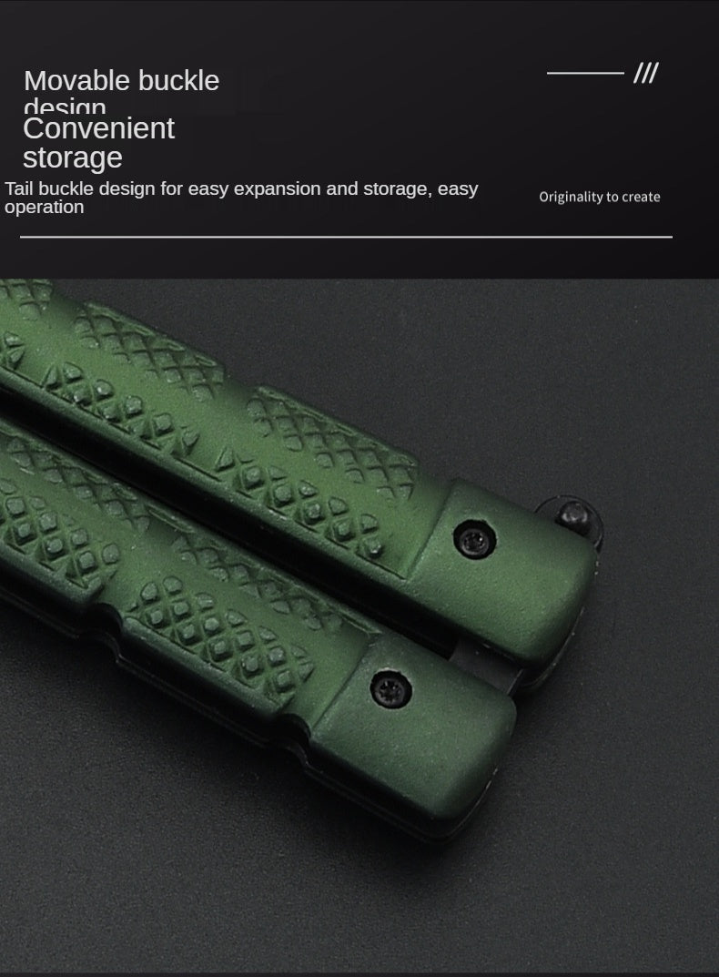 Field training stainless steel outdoor practice knife swing hand folding knife self-defense portable butterfly comb novice