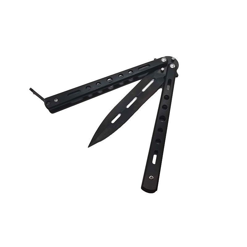 All-steel unsharpened training tool CF butterfly comb novice practice throwing knife folding outdoor self-defense portable tool