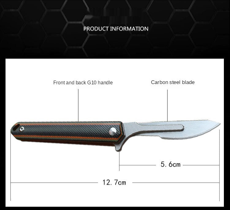 Portable Pocket Knife Folding Utility Knife Carving Knife Scalpel G10 Bearing No. 24 Carbon Steel Blade Knife