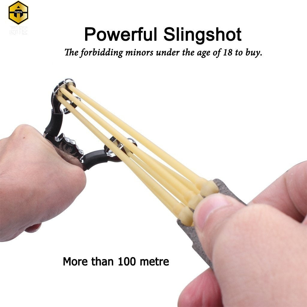 Professional Stainless Steel Slingshot Set Outdoor Hunting Catapult Powerful Slingshot Bow