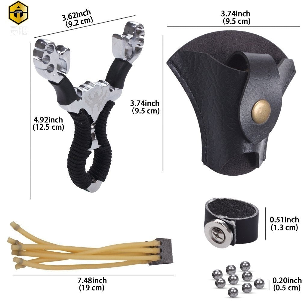 Professional Stainless Steel Slingshot Set Outdoor Hunting Catapult Powerful Slingshot Bow