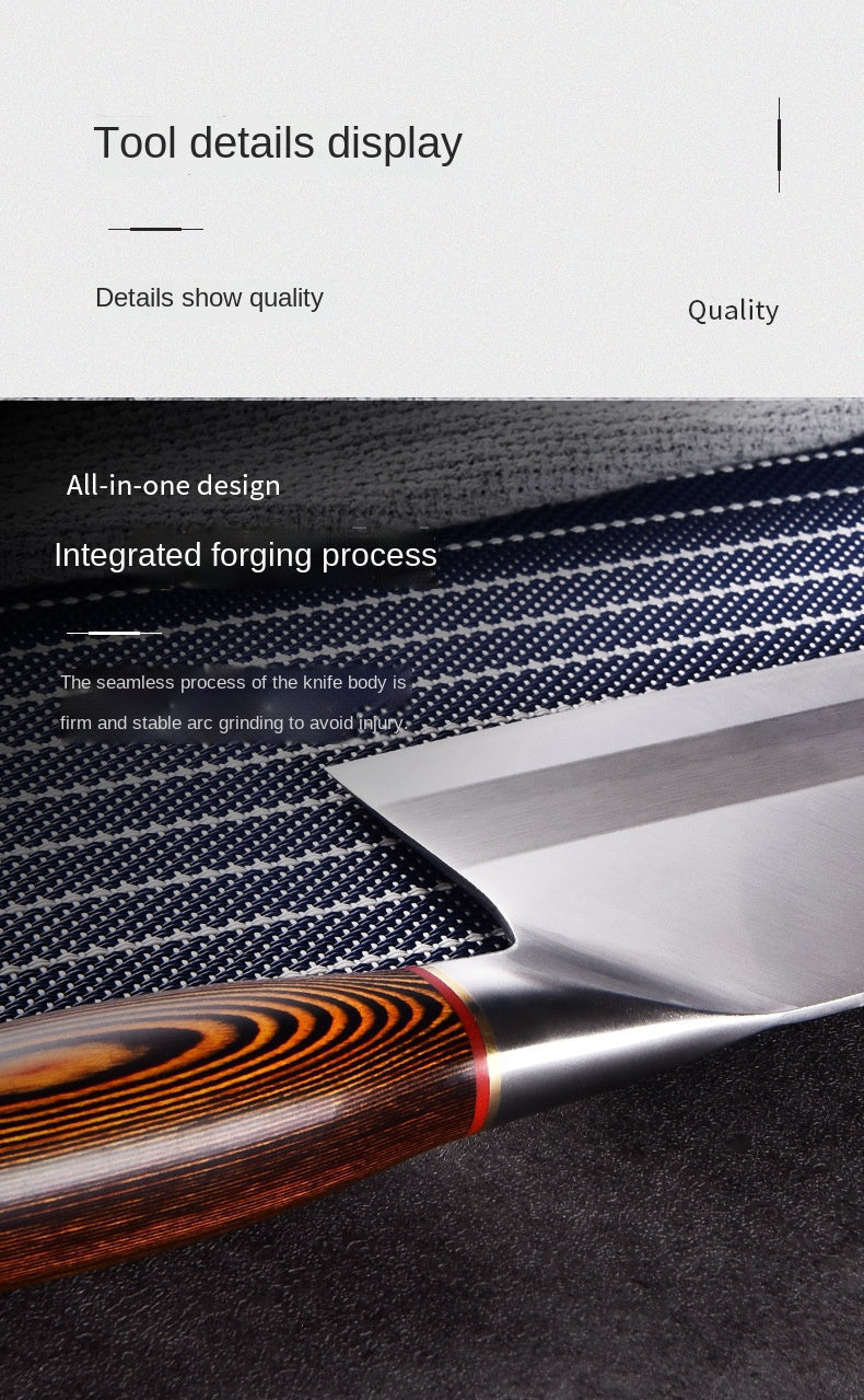 Composite steel kitchen knife household slicing knife professional chef knife kitchen color wood handle meat cutter