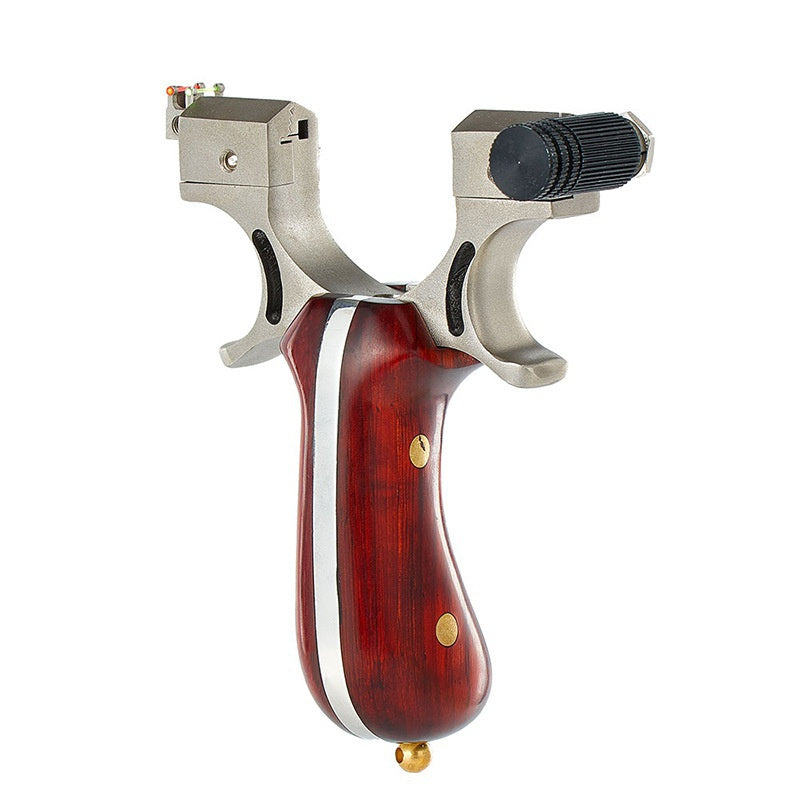 cross-border exclusively for wolf slingshot laser aiming exquisite appearance stainless steel wooden slingshot with rubber band