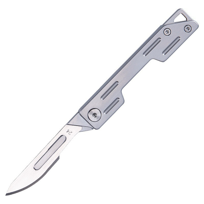 Mini Folding Knife Stainless Steel Utility Knife Sharp Surgical Blade  Carving Knife Out of the Box Keychain Knife