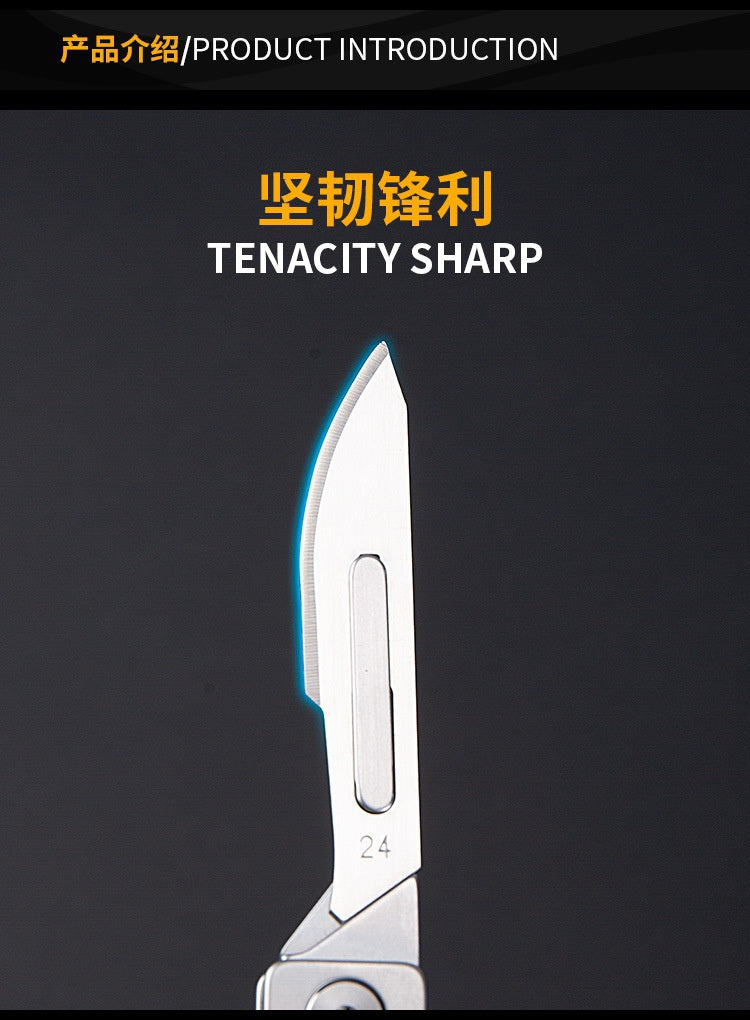 Mini Folding Knife Stainless Steel Utility Knife Sharp Surgical Blade  Carving Knife Out of the Box Keychain Knife