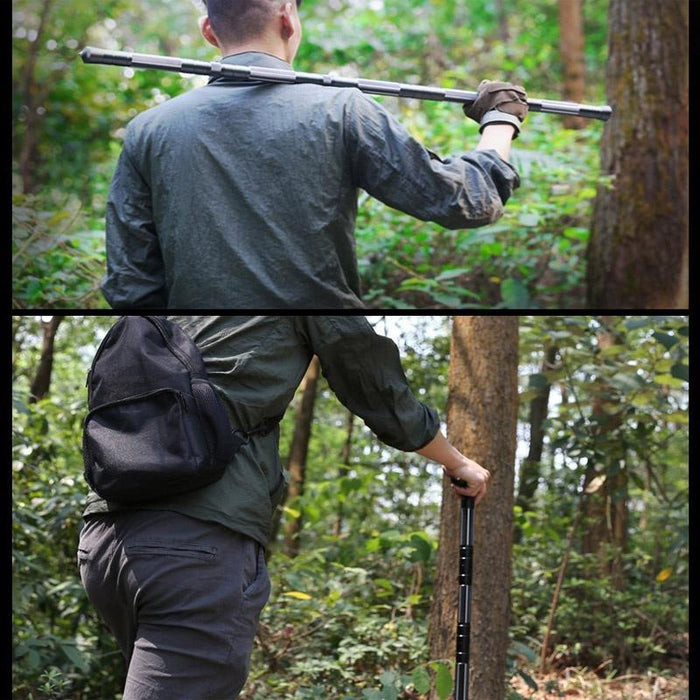 Multi-Function Self-Defense Stick Tools T Shape Four Sticks Outdoor Survive  Trekking PoleTactical Stick CXR