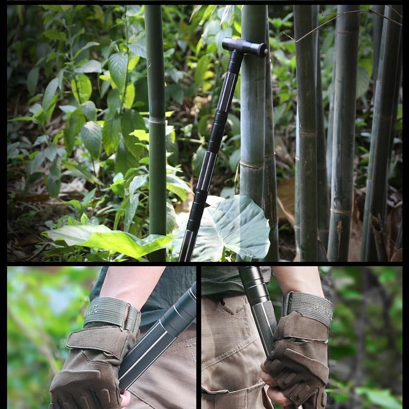 Multi-Function Self-Defense Stick Tools T Shape Four Sticks Outdoor Survive  Trekking PoleTactical Stick