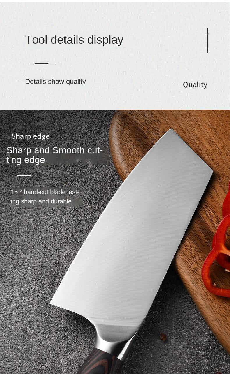 Sharp Stainless Steel Kitchen Knife Women's Household Kitchen Knife Lightweight Colored Wooden Handle Meat Cleaver