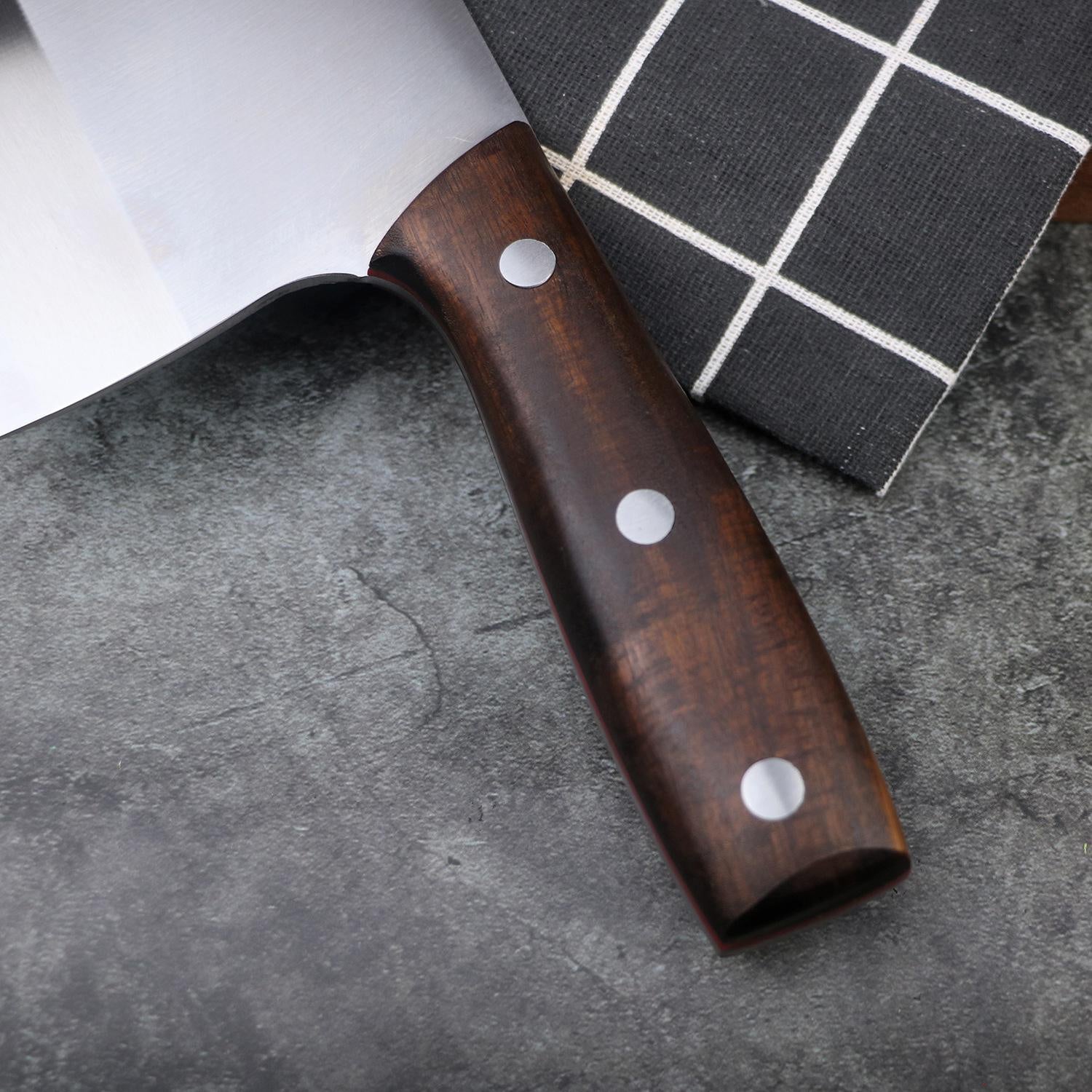 Stainless Steel Kitchen Knife Household Choppers Carbonized Wooden Handle Household Kitchen Slice Knives