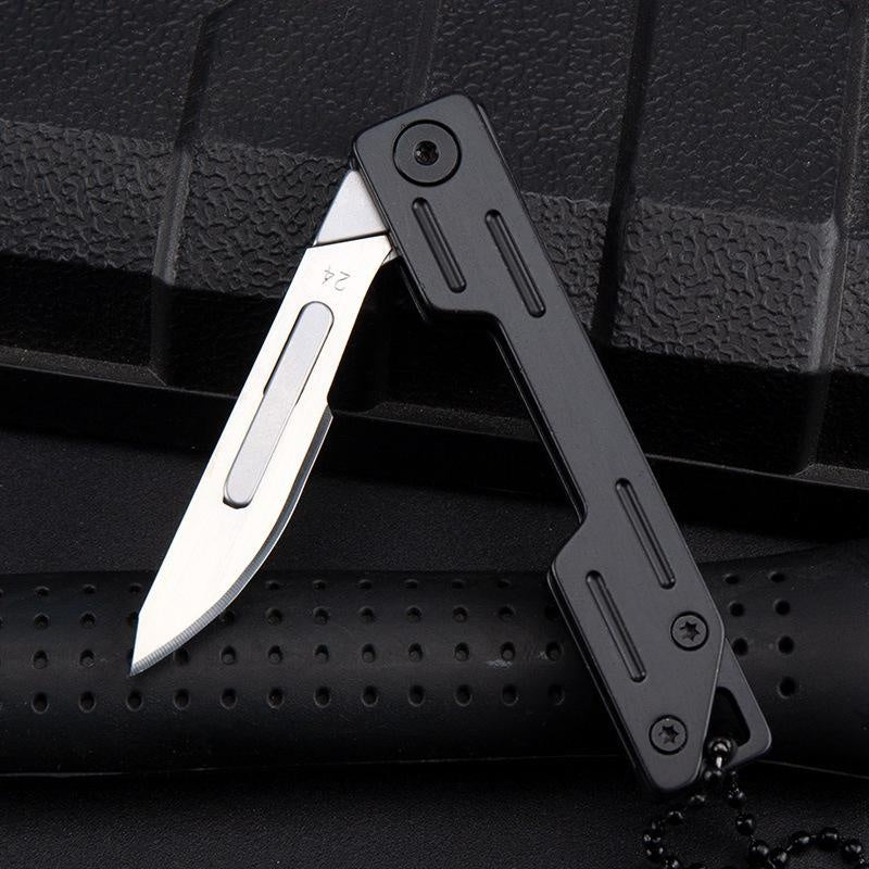 Mini Folding Knife Stainless Steel Utility Knife Sharp Surgical Blade  Carving Knife Out of the Box Keychain Knife