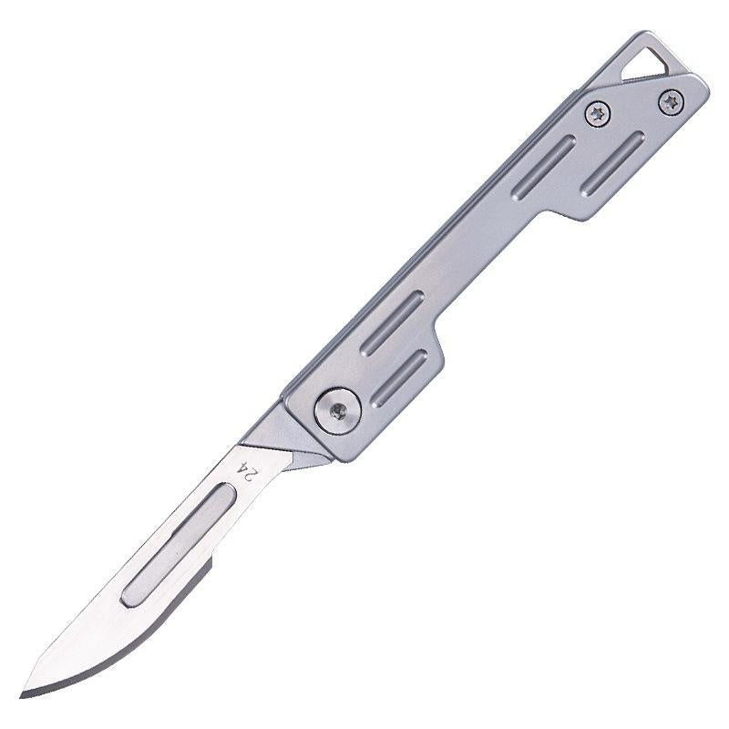 Mini Folding Knife Stainless Steel Utility Knife Sharp Surgical Blade  Carving Knife Out of the Box Keychain Knife