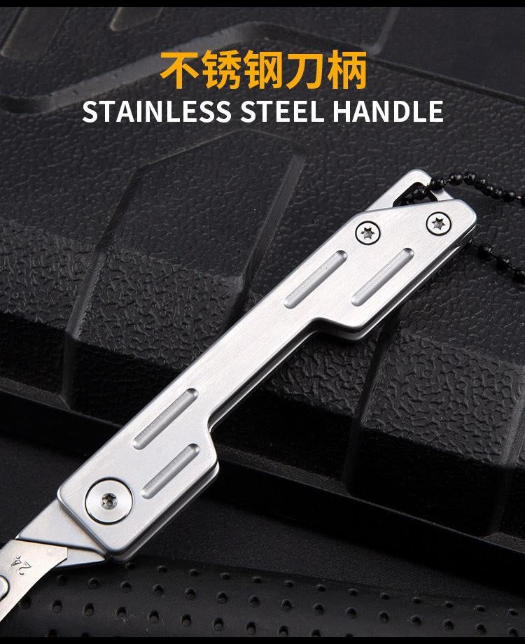 Mini Folding Knife Stainless Steel Utility Knife Sharp Surgical Blade  Carving Knife Out of the Box Keychain Knife