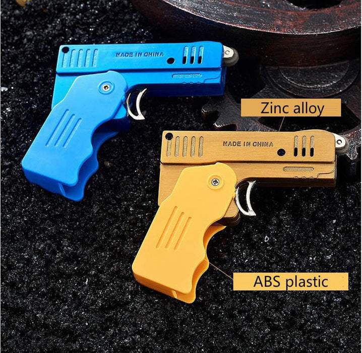 NEw Gun shape Foldable Lighter Blue&Yellow Dual Flame Jet Lighters New Spray Gun Butane Lighters Gas Cigarette Lighter For Man Gift(Without Gas)