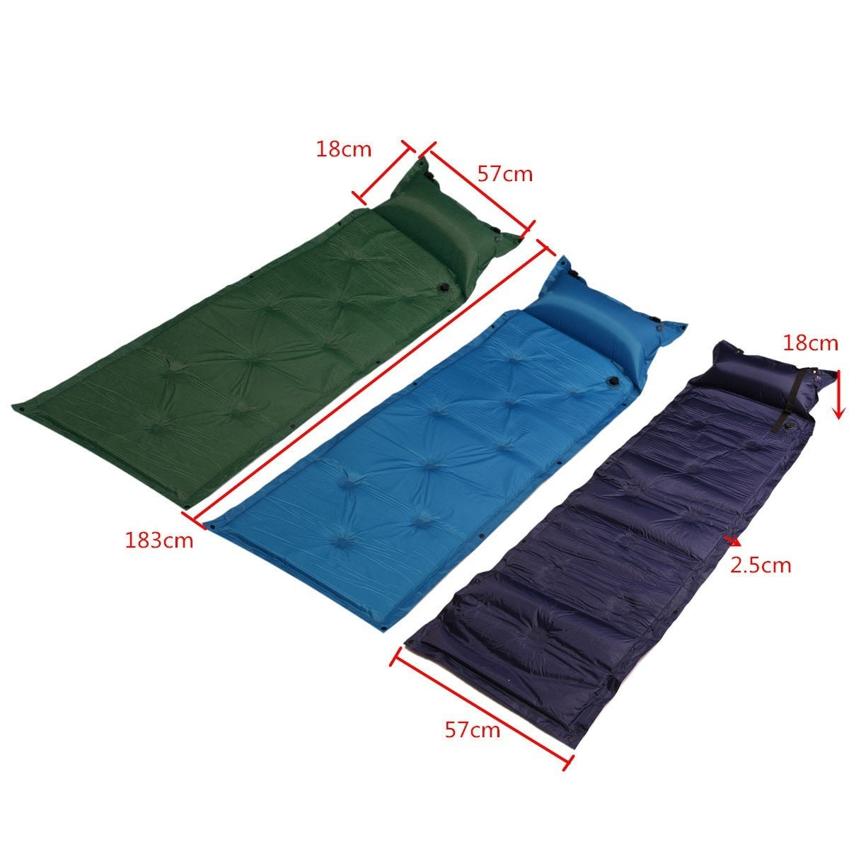 2025 1Pc Self Inflatable Portable Air Mattress Mat Pad Pillow Sleeping Bed Camping Hiking Outdoor | POPOTR™