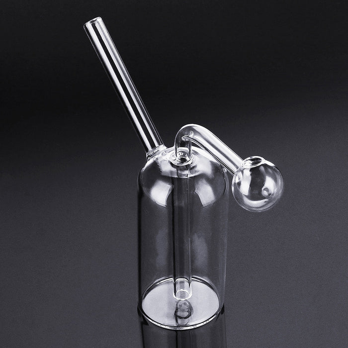 "4.53"" Transparent Hookah Water Glass Bong Smoking Pipes Shisha Tobacco Smoke Bowl Bottle Oil Burner "