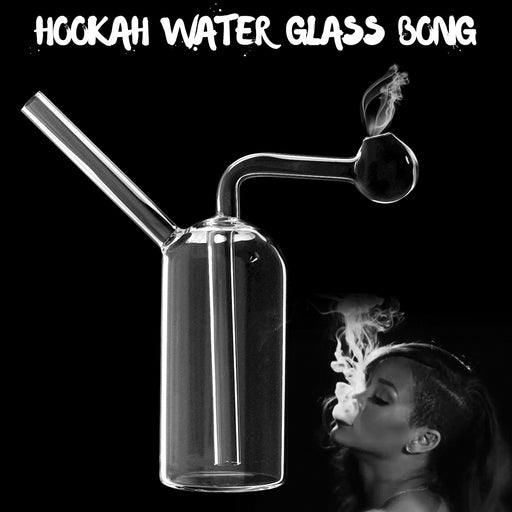 "4.53"" Transparent Hookah Water Glass Bong Smoking Pipes Shisha Tobacco Smoke Bowl Bottle Oil Burner "