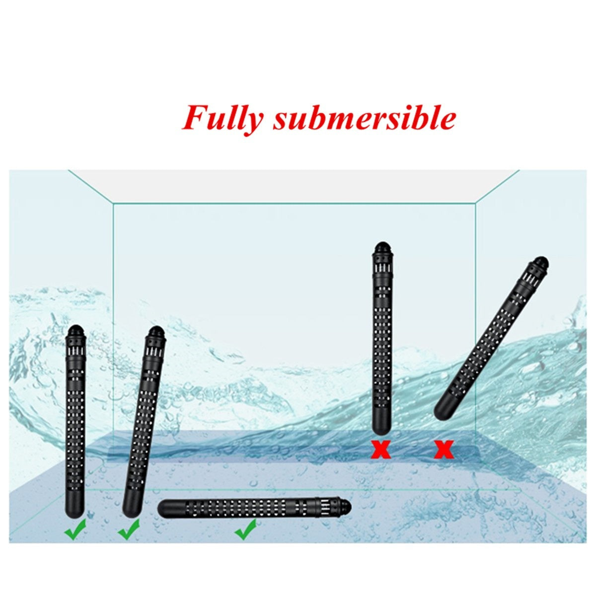 200-800W Aquarium LED Heater Fish Tank Water Submersible Adjustable Thermostat With Plug Adapter