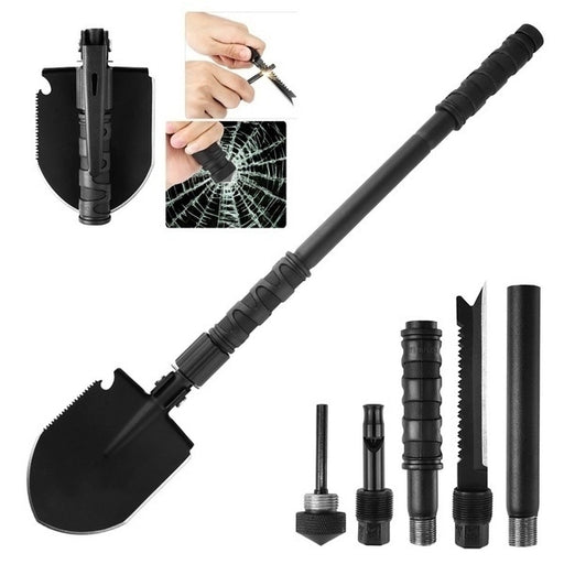 Multi-Functional Portable Spade Multi-Functional Folding Shovel with Rust Prevention Coating for Outdoor Camping Survival