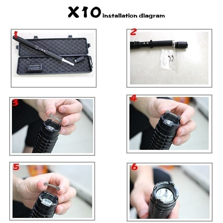 2025 Tactical Flashlight Stun Gun for sale Volts Stun Baton Self-defense Weapons For Women Survival Camp | POPOTR™