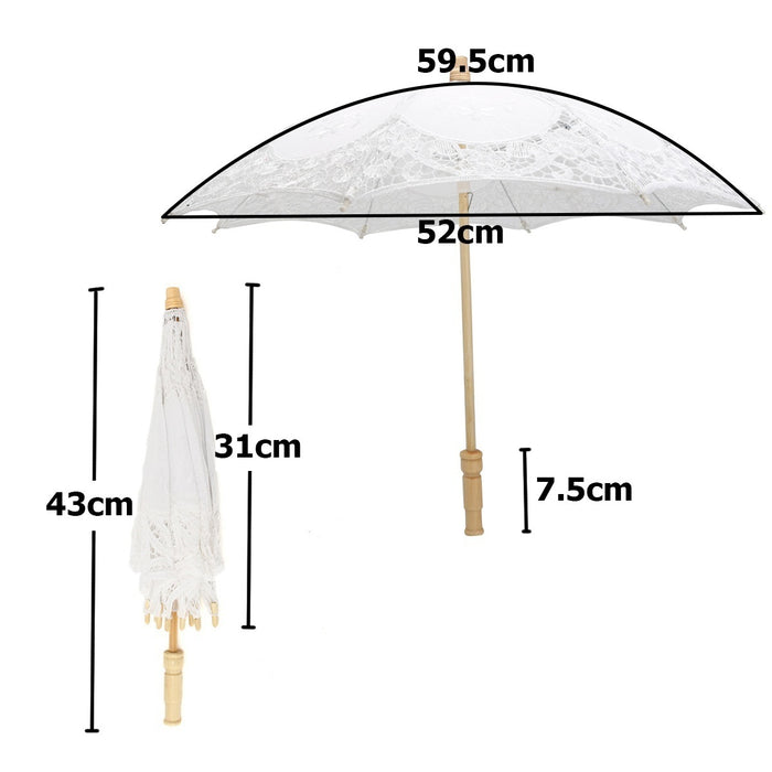 （This product is an ornament, not an umbrella, it is relatively small, please don’t buy it if you mind）1PCS Beautiful Lace Parasol Flower Girls Bridal Wedding Party Sun Umbrella Photography Prop