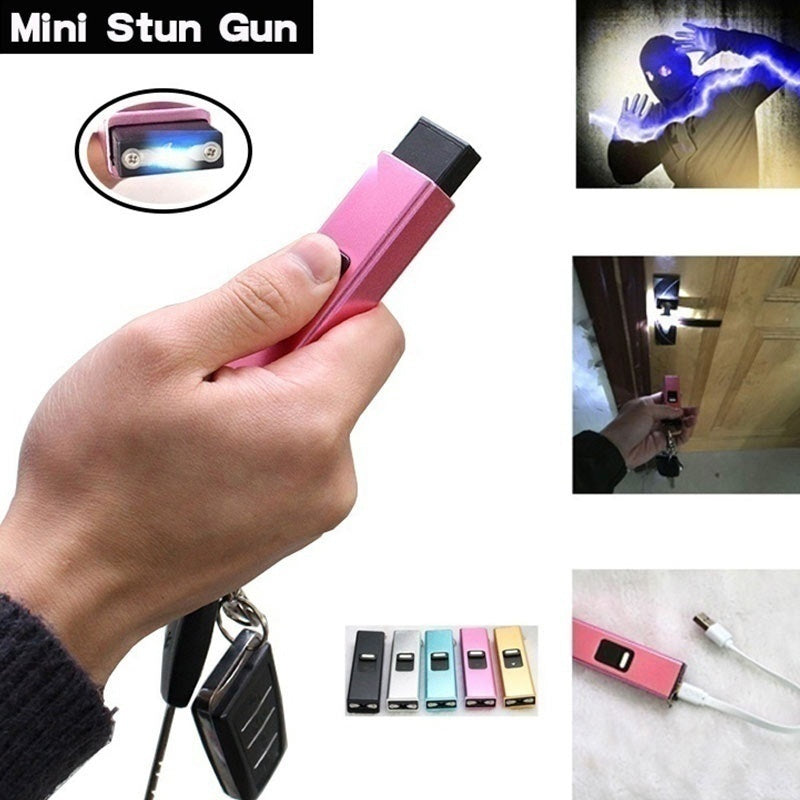 2025 Tactical Flashlight Stun Gun for sale Keychain Flashlight  Self-defense Weapons For Women Survival Camp | POPOTR™