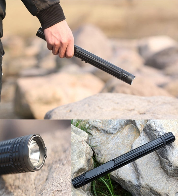 2025 Tactical Flashlight Stun Gun for sale Rechargeable Stun Baton Self-defense Weapons Survival Camp | POPOTR™