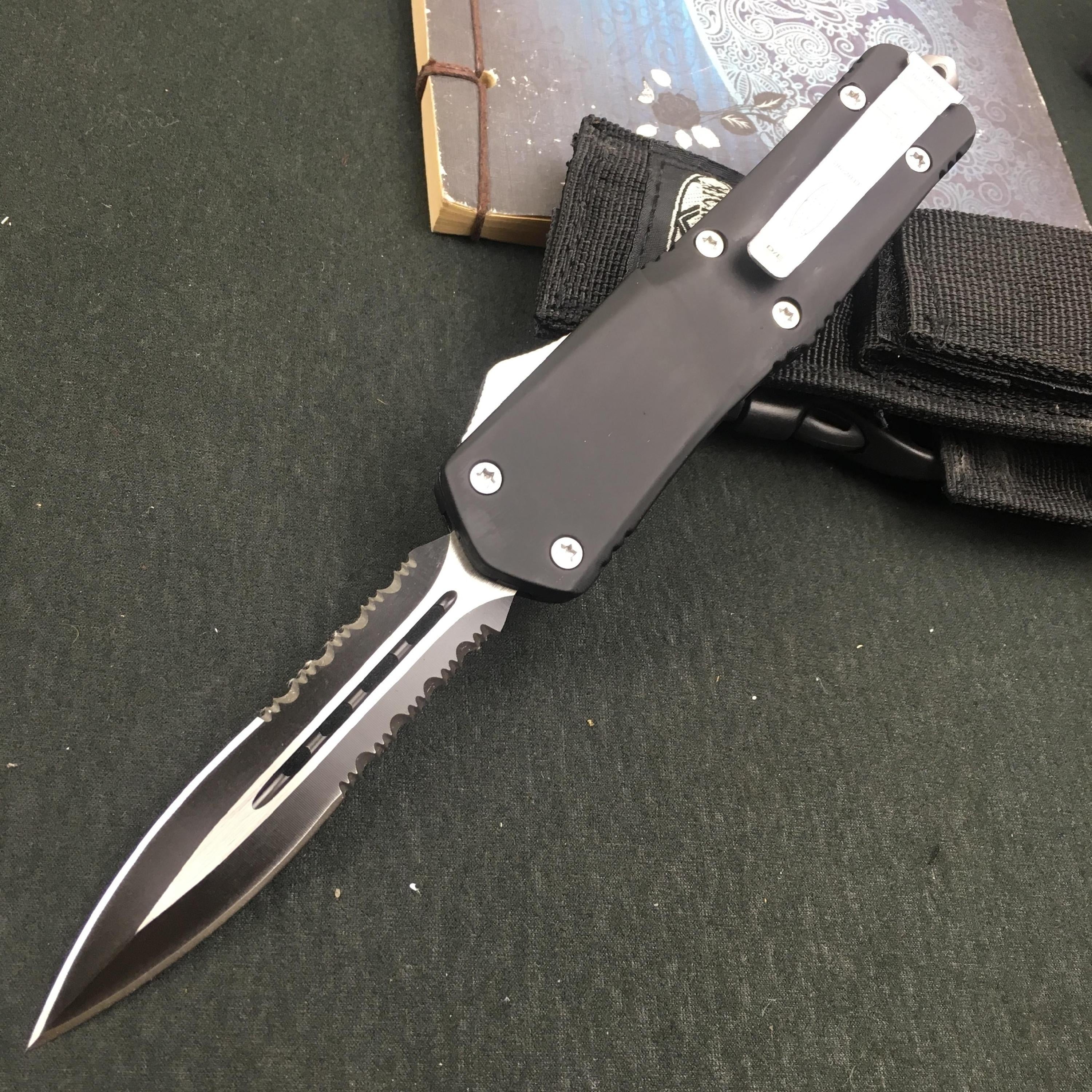 2025 9 Inch Combat Knife  Flick Knife Otf Knife Hunting Knife  Assisted Knife Automatic Knife | POPOTR™