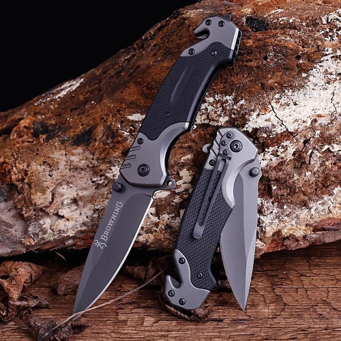 Fashion Browning 440C Stainless Steel Blade Titanium Coating Outdoor EDC Tactical Folding Pocket Knife