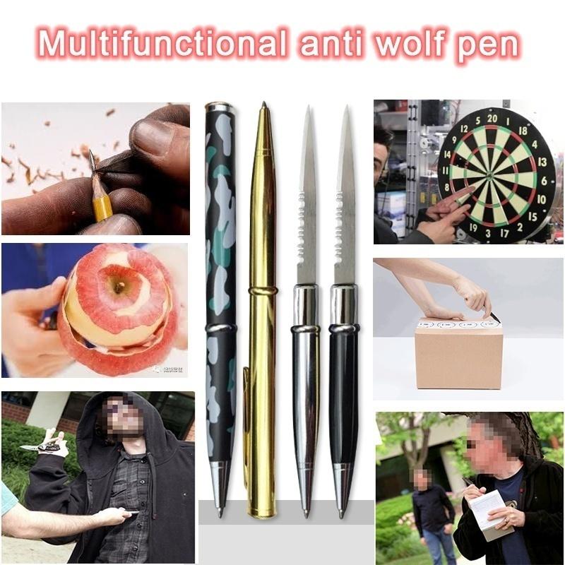 【Free gift】12 Colors Ballpoint Pen Multi-function  - Letter Opener Metal  - Pen Self- - defense Metal  - Knife  - Pen  - Gift